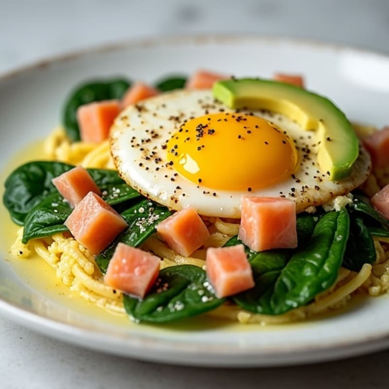Egg White and Smoked Salmon Scramble with Spinach