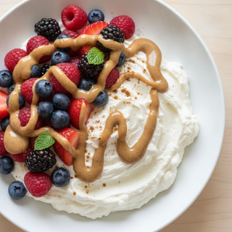 Silky Greek Yogurt Protein Pudding with Mixed Berries