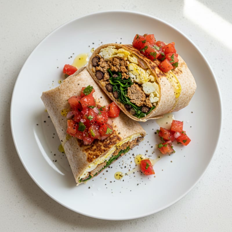 Loaded Breakfast Burrito with Salsa