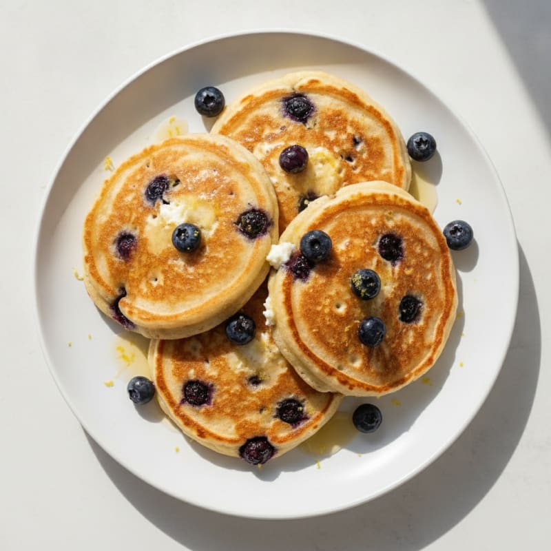 Blueberry Ricotta Pancakes with Lemon Zest