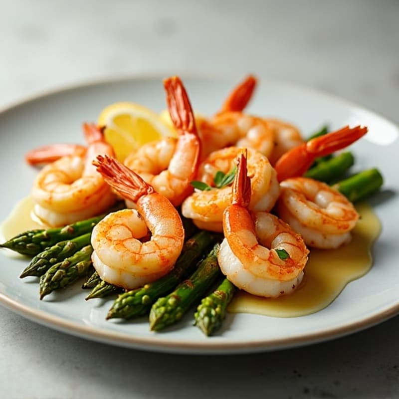 Lemon-Garlic Roasted Shrimp with Crispy Asparagus