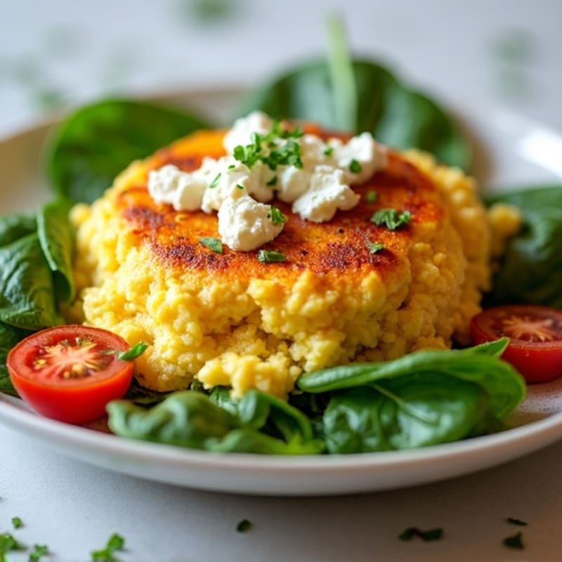 Fluffy Spinach Feta Egg White Scramble