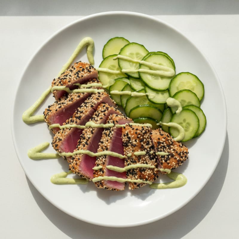 Pan-Seared Ahi Tuna with Wasabi Mayo