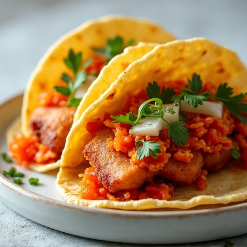 Crispy Pork Kimchi Tacos