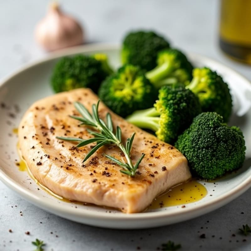 Herb-Seared Turkey Breast with Roasted Broccoli