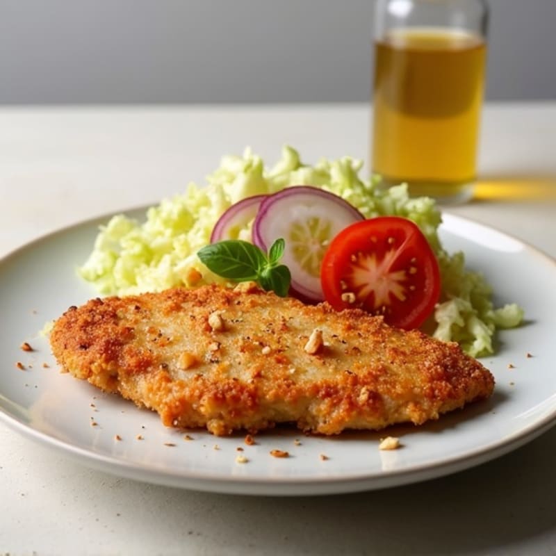 Crispy Chicken with Fresh Tomato Cabbage Salad