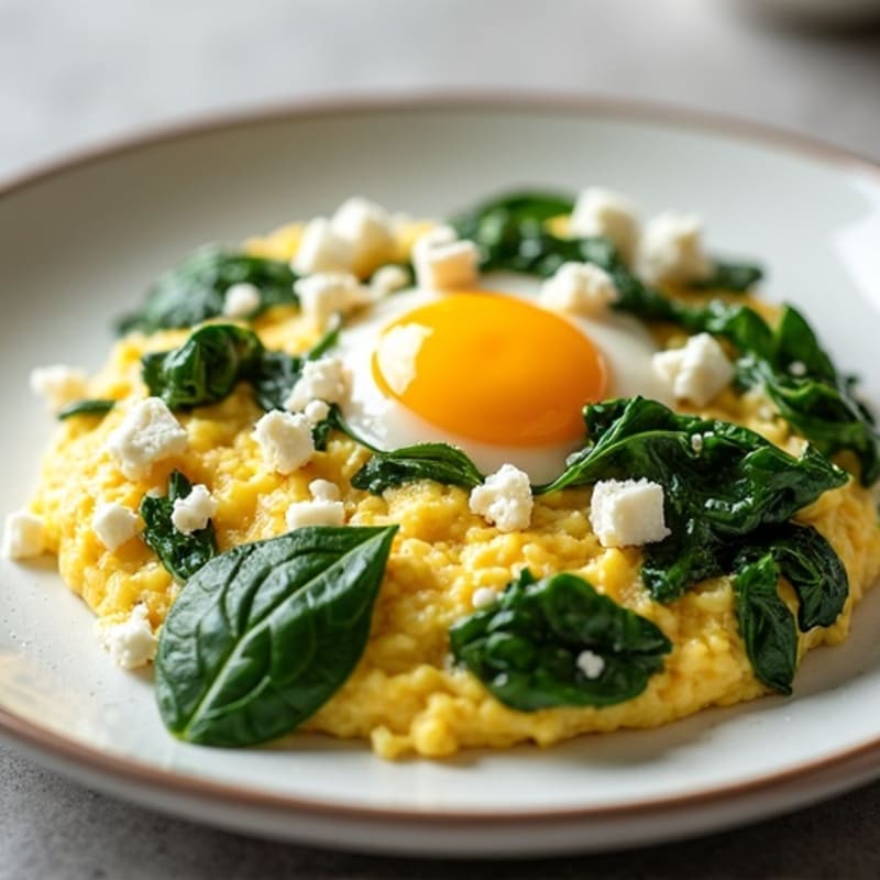 Protein-Packed Spinach and Feta Egg White Scramble