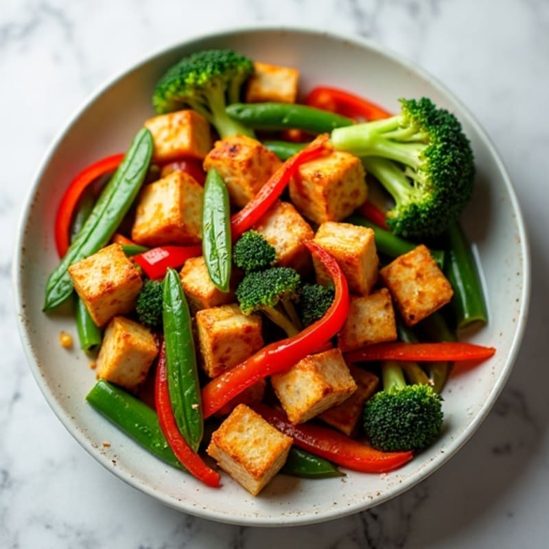 Crispy Maple Glazed Tempeh Stir-Fry with Fresh Vegetables