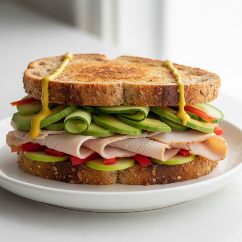 Grilled Turkey Sandwich with Crunchy Veggies
