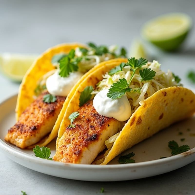 Crispy Baked Fish Tacos with Fresh Cabbage Slaw