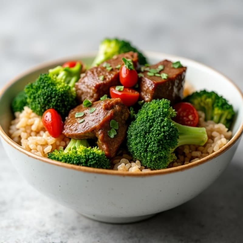 Ginger-Garlic Beef and Broccoli Rice Bowl