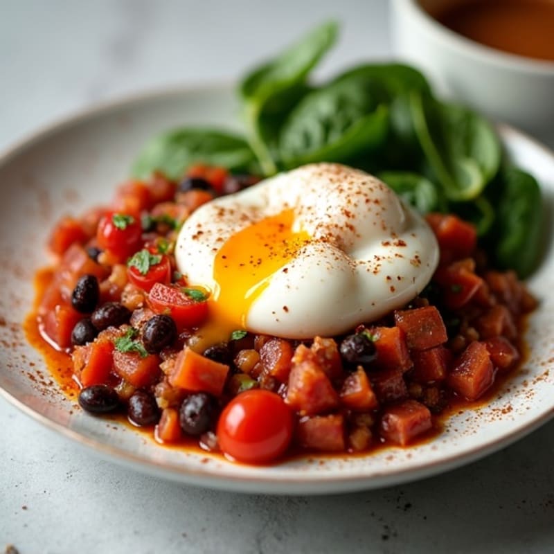 Spiced Tomato Skillet with Poached Eggs