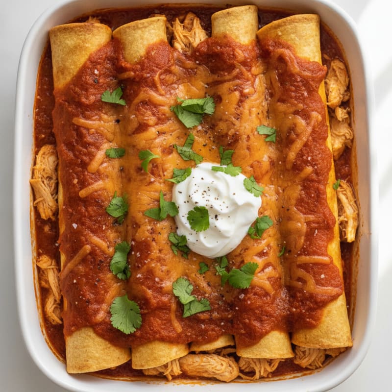 Chicken Enchiladas with Guajillo Sauce