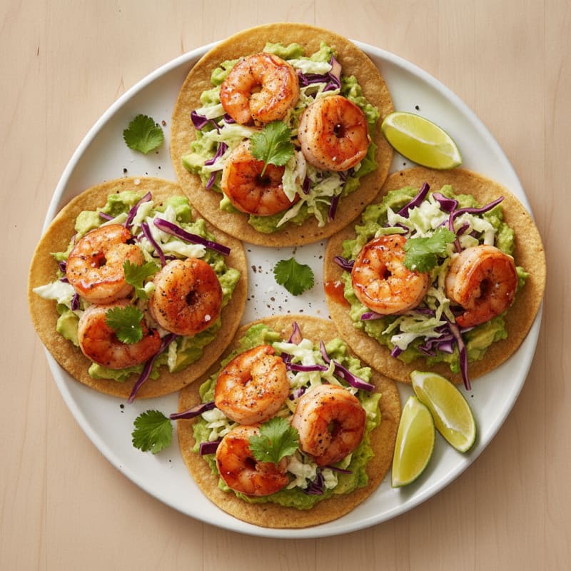 Chili-Lime Shrimp Tostadas with Avocado