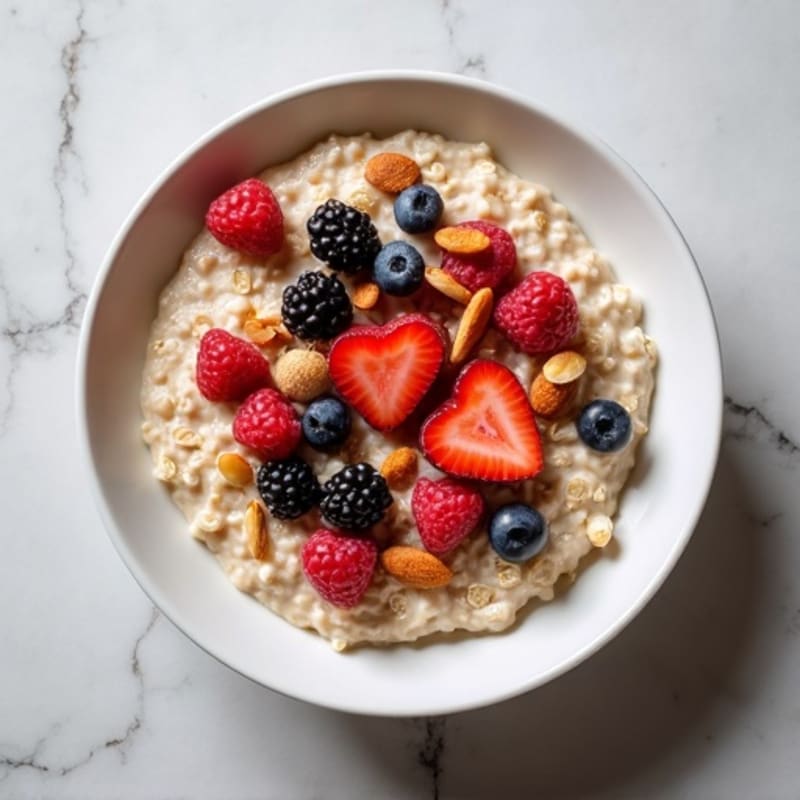 Creamy Protein Oatmeal with Berries and Nuts