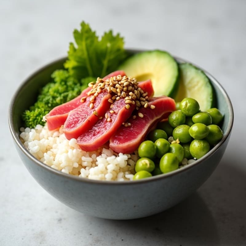 Fresh Ahi Tuna Poke Bowl with Sesame Rice