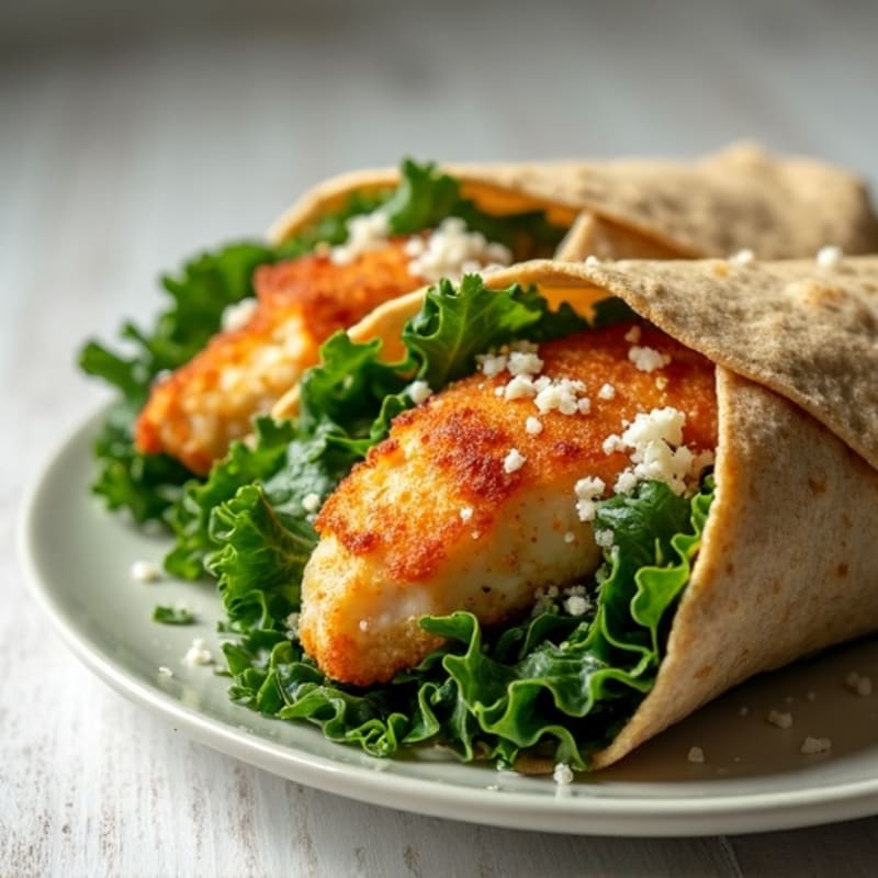 Crispy Chicken Caesar Wrap with Fresh Kale
