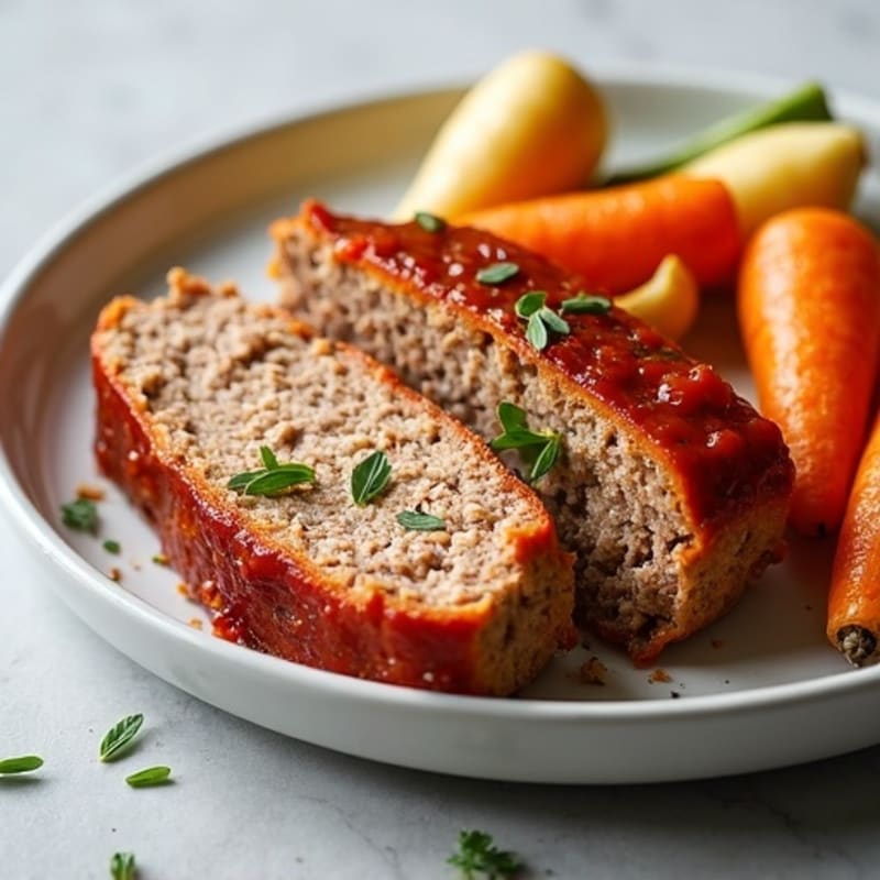 Lean Turkey Meatloaf with Roasted Root Vegetables