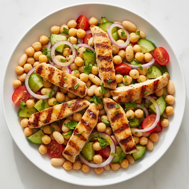 Mediterranean Bean Salad with Lemon-Herb Vinaigrette