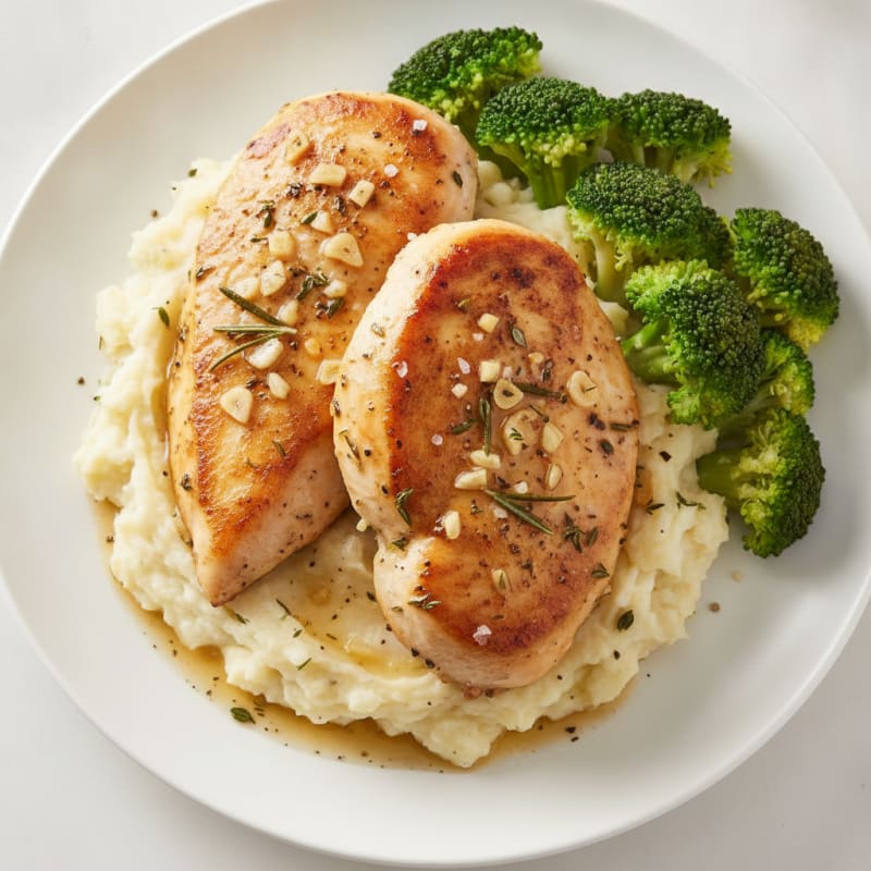 Garlic Herb Chicken with Creamy Mashed Potatoes