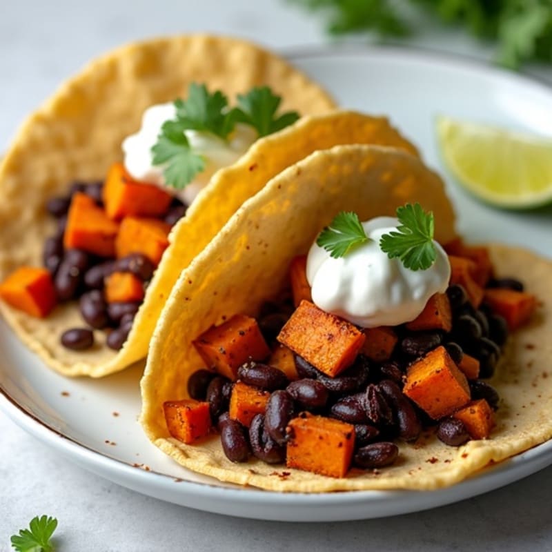 Crispy Black Bean and Sweet Potato Tacos