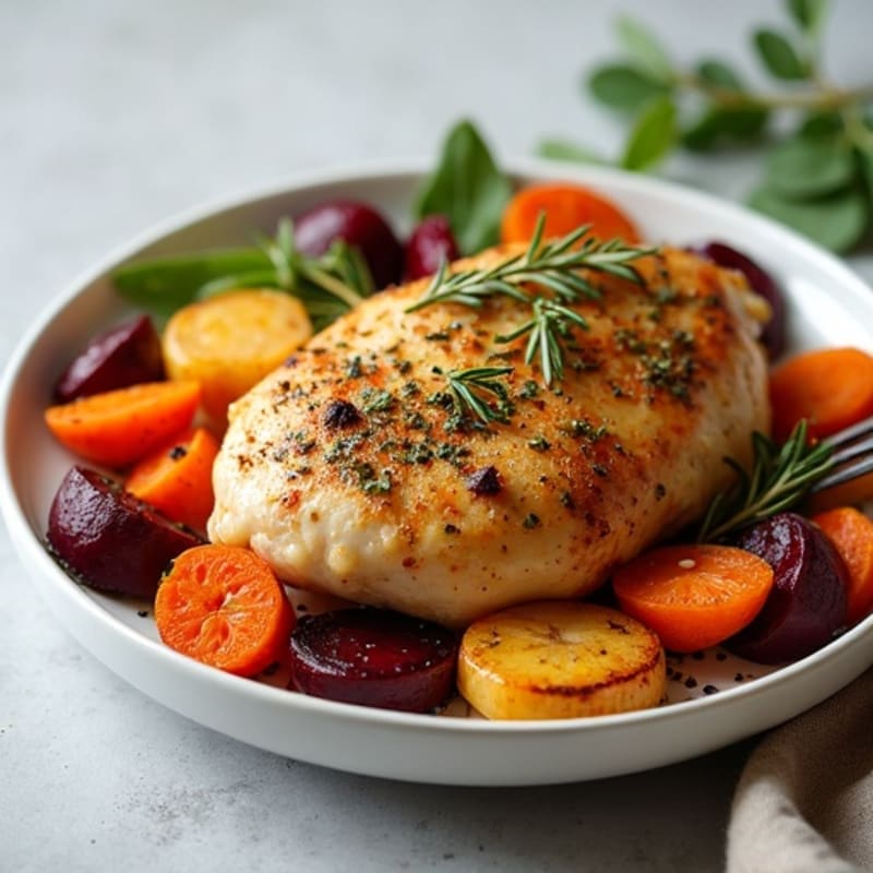 Herb-Roasted Chicken with Crispy Roasted Root Vegetables