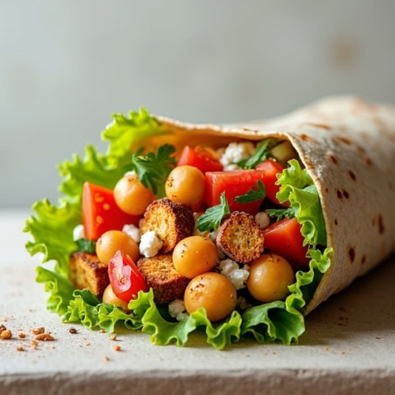 Crunchy Mediterranean Veggie Hummus Wrap
