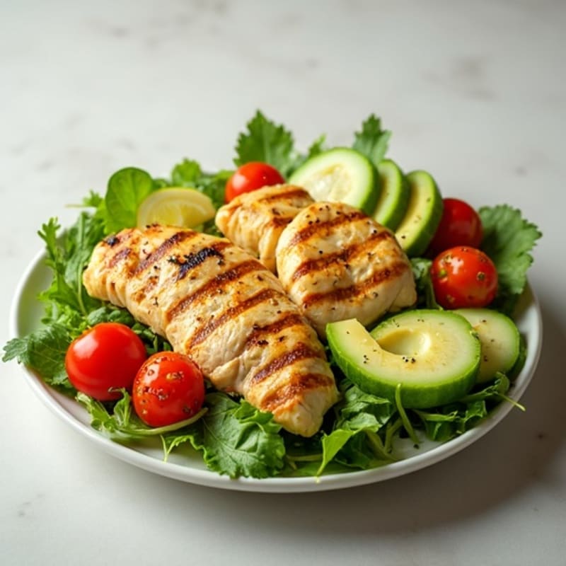 Grilled Chicken Avocado Salad with Lemon Vinaigrette