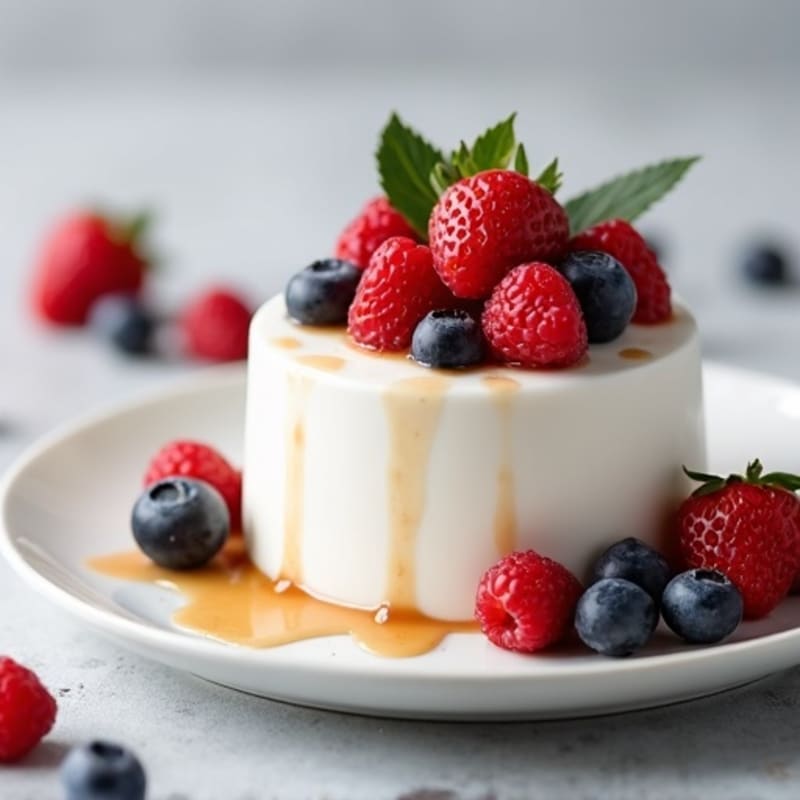 Greek Yogurt Protein Mousse with Mixed Berries