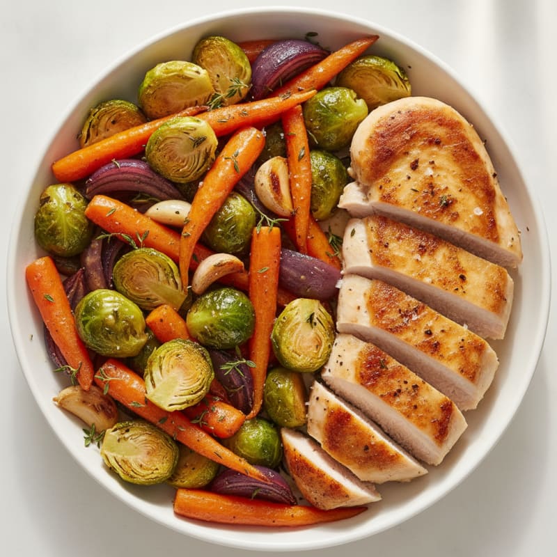 Pan-Seared Chicken with Roasted Vegetables
