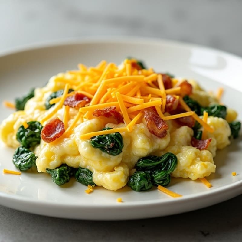 Egg White Scramble with Spinach and Turkey Bacon