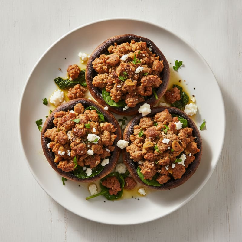 Herb & Cheese Stuffed Portobello Mushrooms