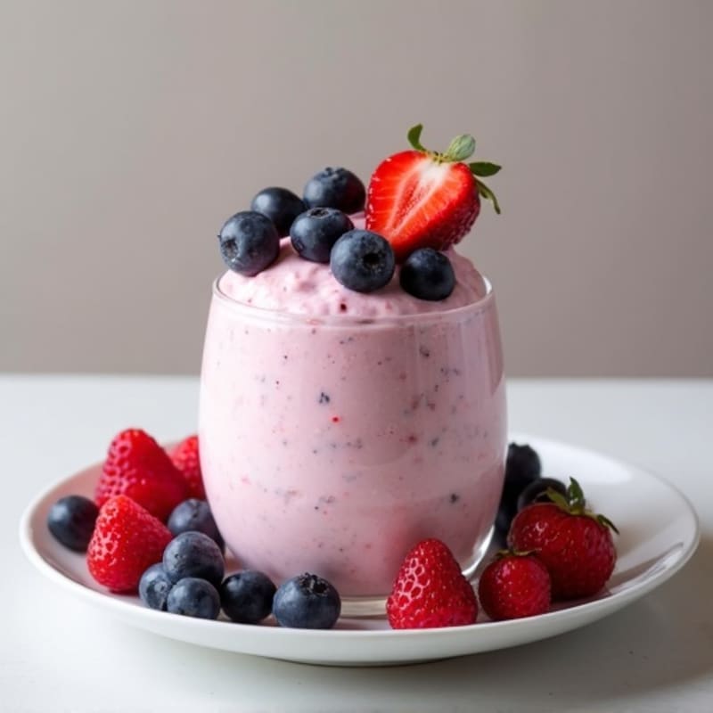 Greek Yogurt Protein Mousse with Mixed Berries