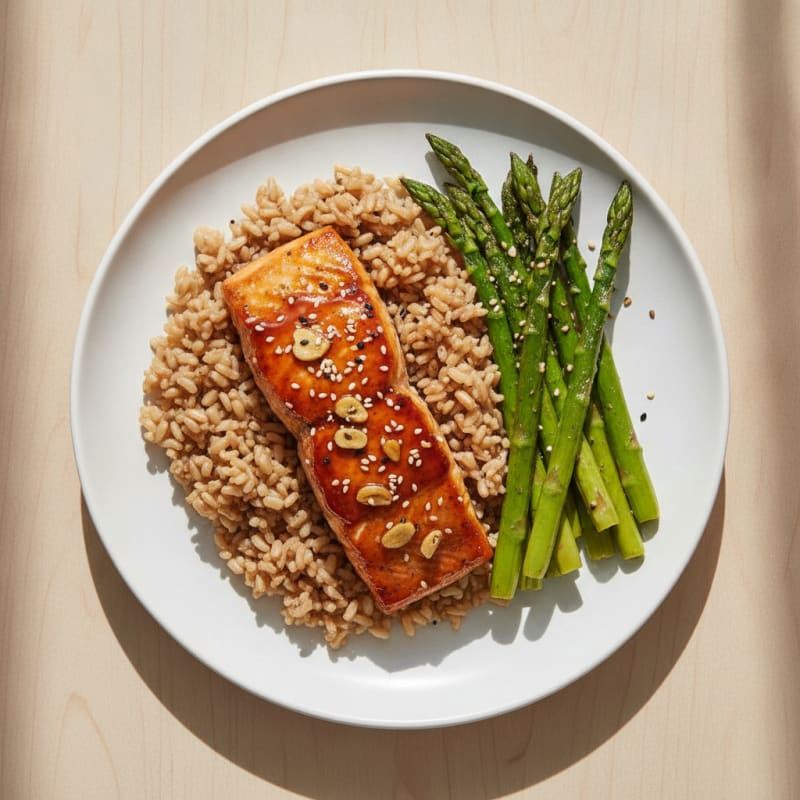 Teriyaki Glazed Salmon with Asparagus