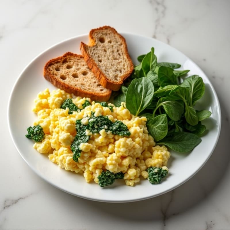 Egg White and Spinach Scramble with Grilled Turkey Breast