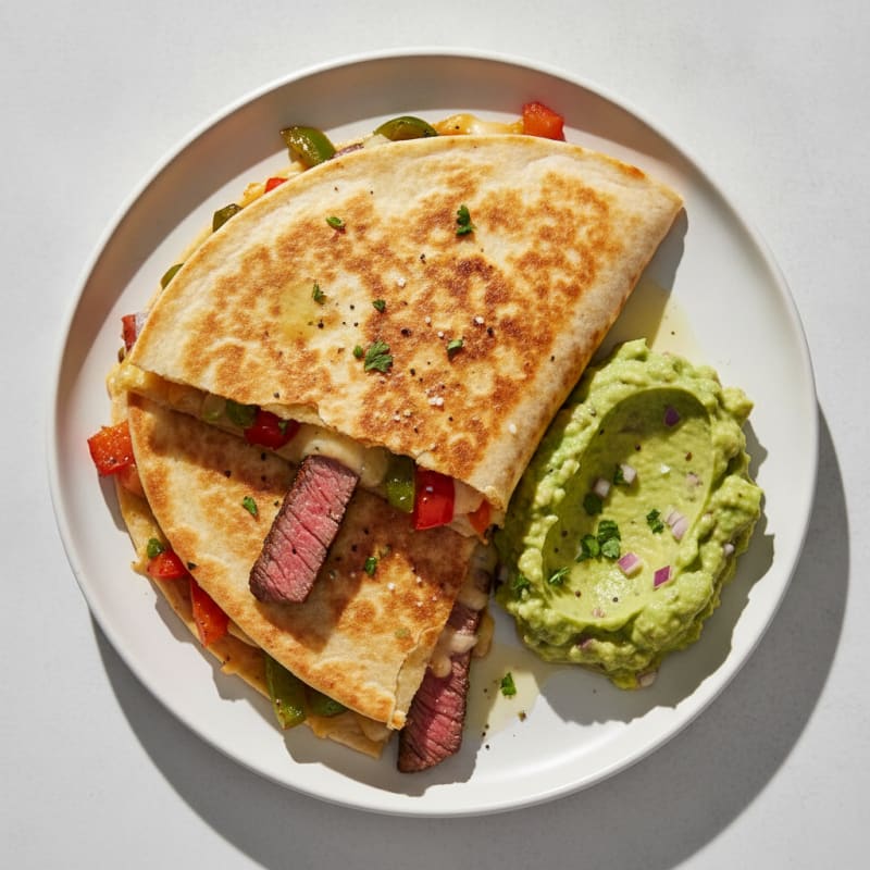 Carne Asada Steak Quesadillas with Guacamole
