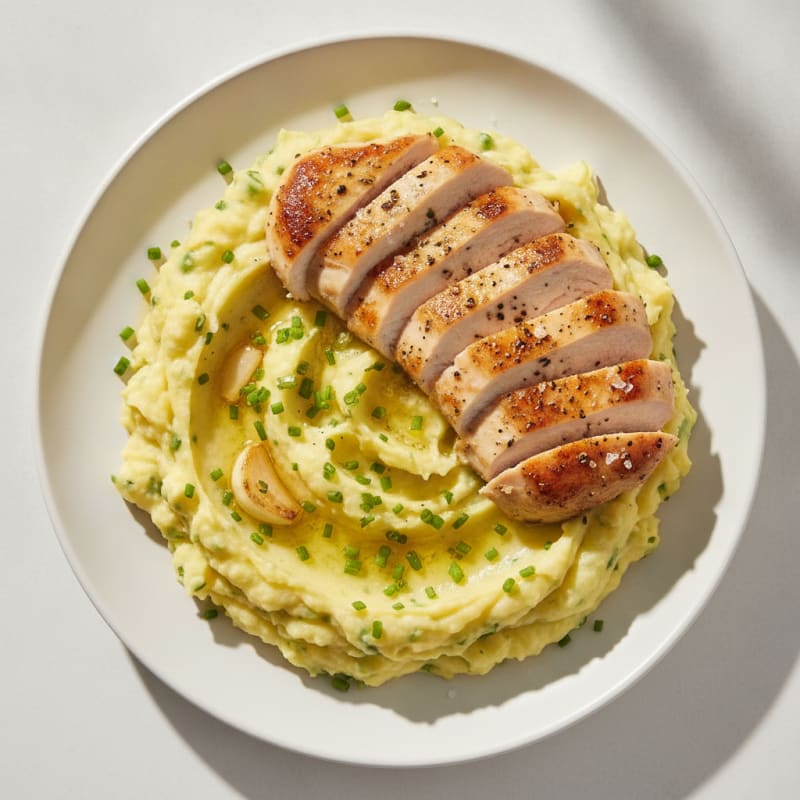 Garlic Herb Mashed Potatoes with Chives