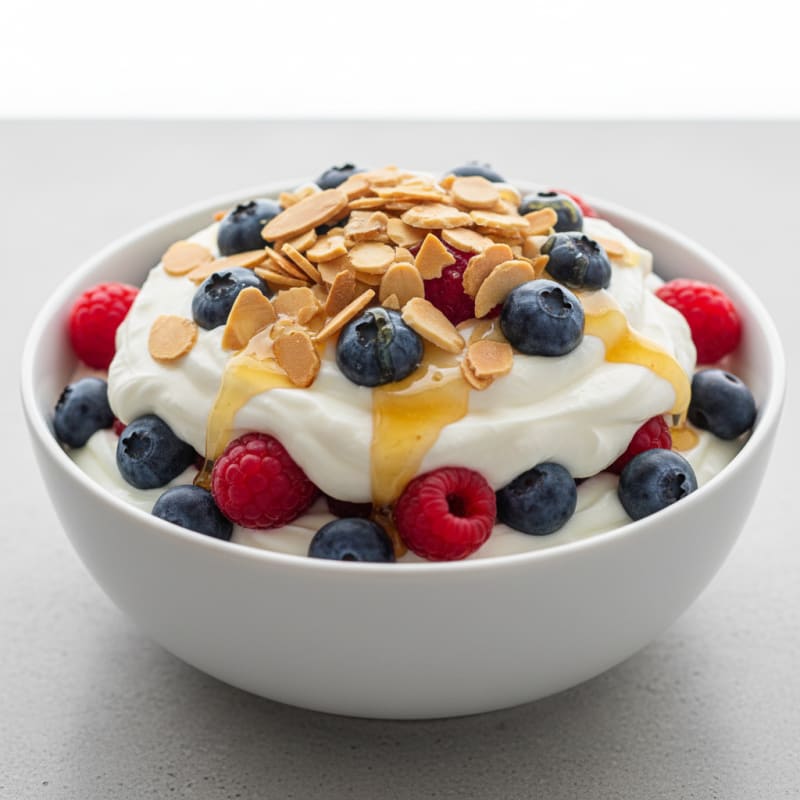 Greek Yogurt Protein Parfait with Mixed Berries