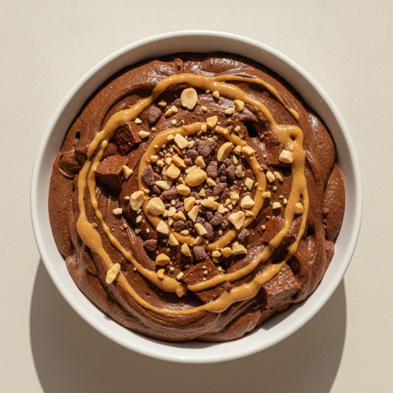 Chocolate Protein Mousse with Silken Tofu and Peanut Butter