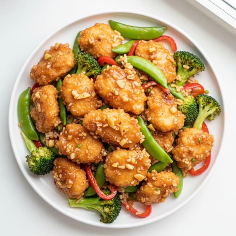 Crispy Honey-Garlic Chicken Stir-Fry