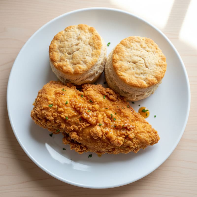 Buttermilk Fried Chicken with Fluffy Biscuits