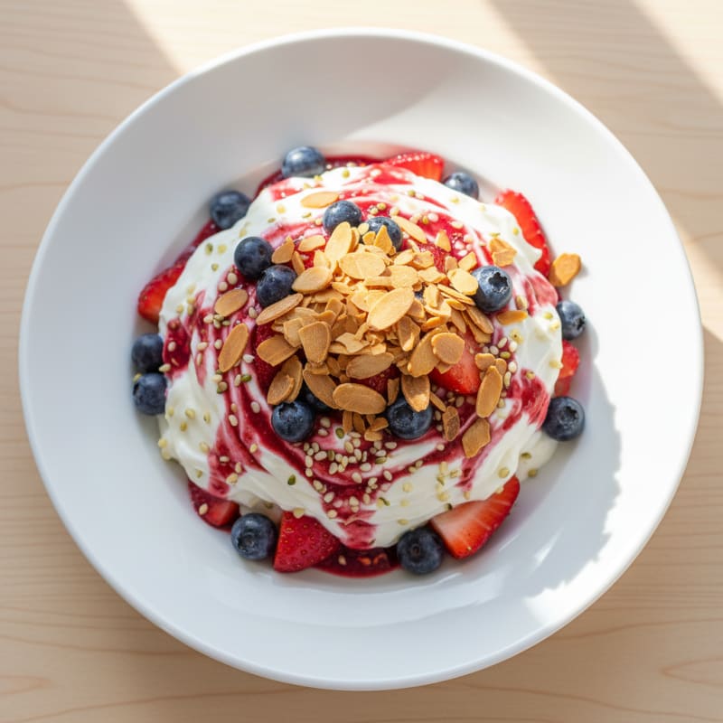 Greek Yogurt Protein Parfait with Mixed Berries