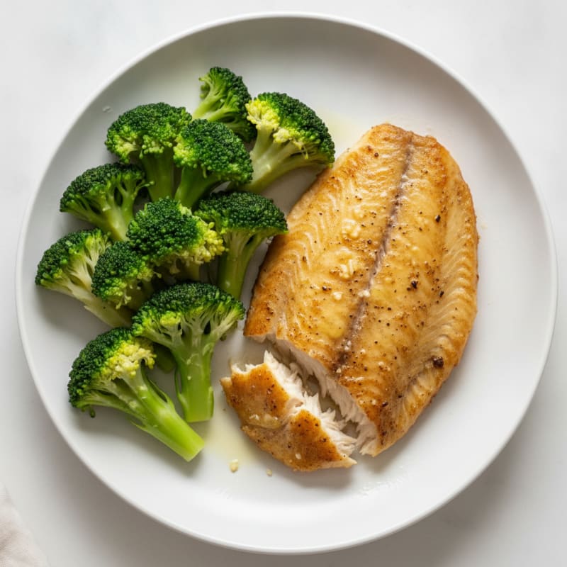 Seared Tilapia with Steamed Broccoli