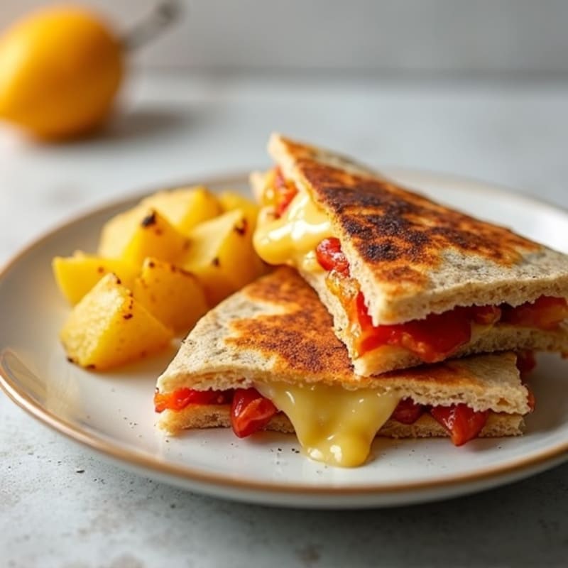 Crispy Chicken Quesadillas with Roasted Yellow Potatoes