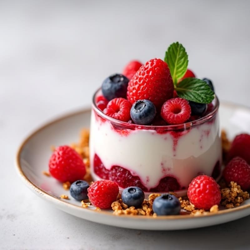 Greek Yogurt Protein Parfait with Mixed Berries