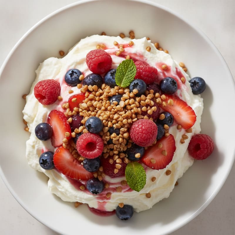 Protein Greek Yogurt Mousse with Berries
