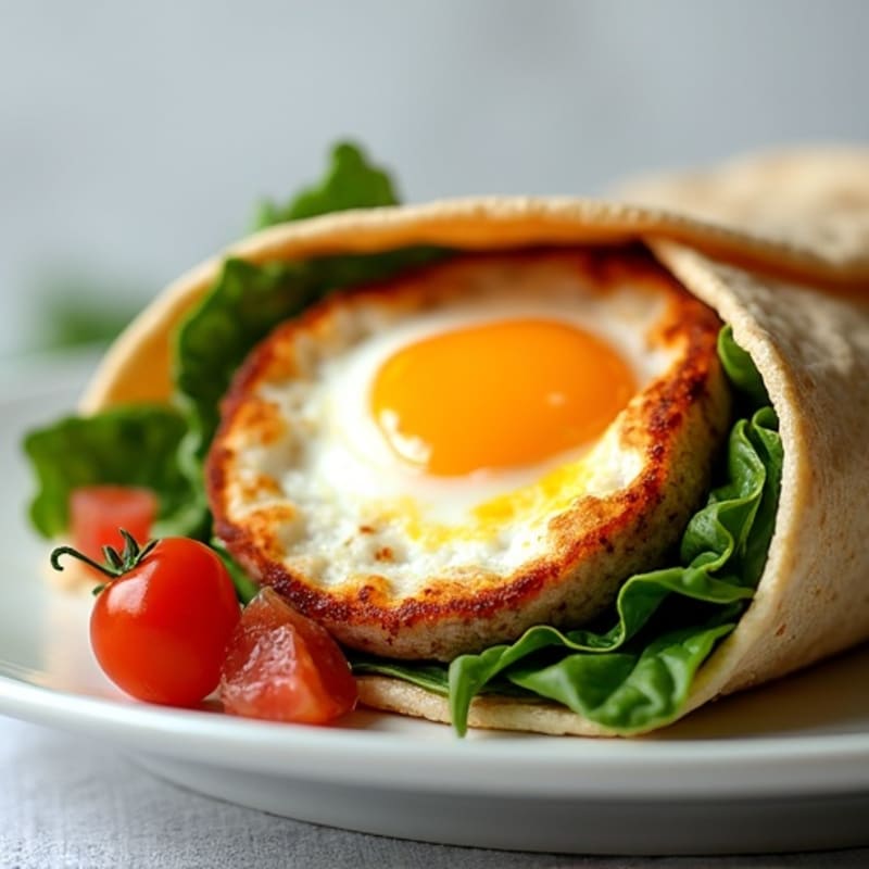 Protein-Packed Fluffy Egg and Chicken Sausage Breakfast Wrap