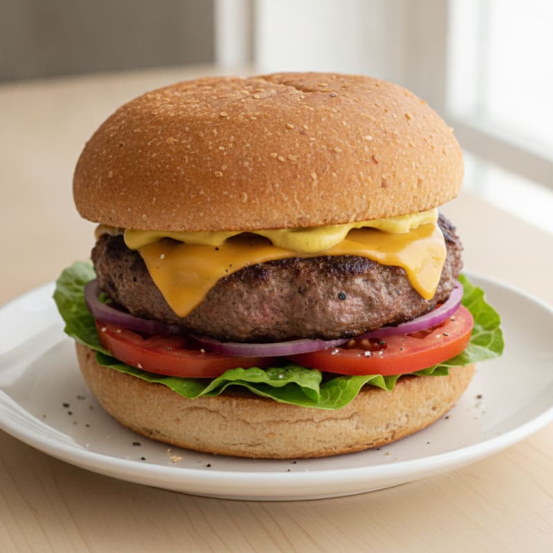 Classic Beef Burger with Toasted Bun