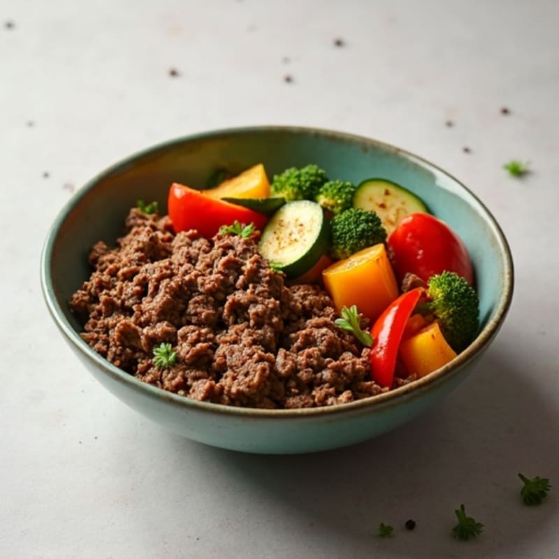 Savory Ground Beef and Roasted Vegetable Bowl