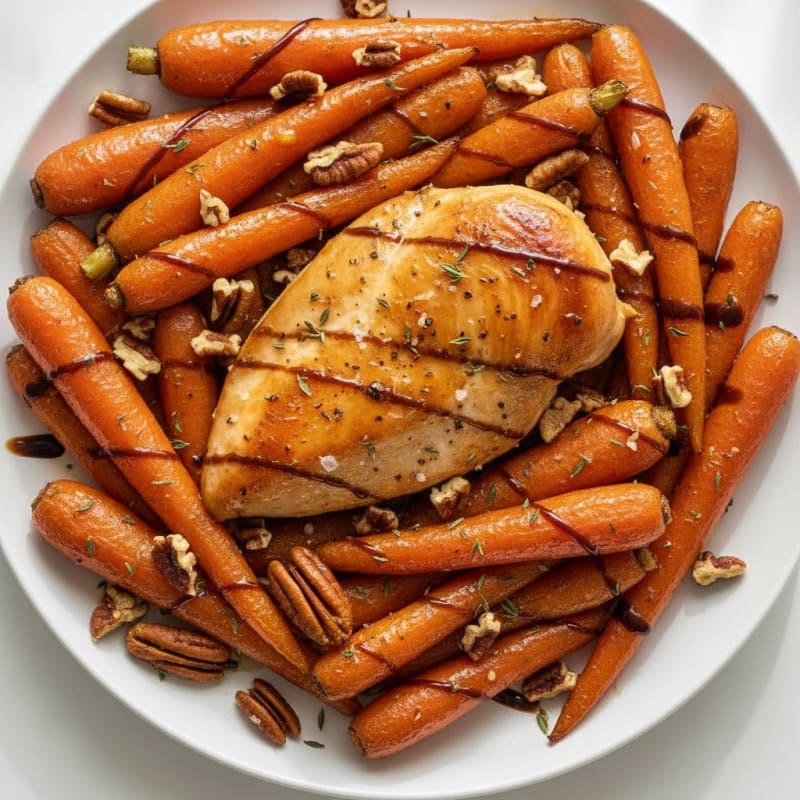 Maple-Glazed Roasted Carrots with Pecans